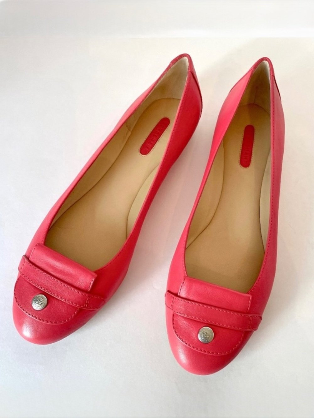 Longchamp Le Pliage Cuir Leather Ballet Flats 40/pink rose NEW